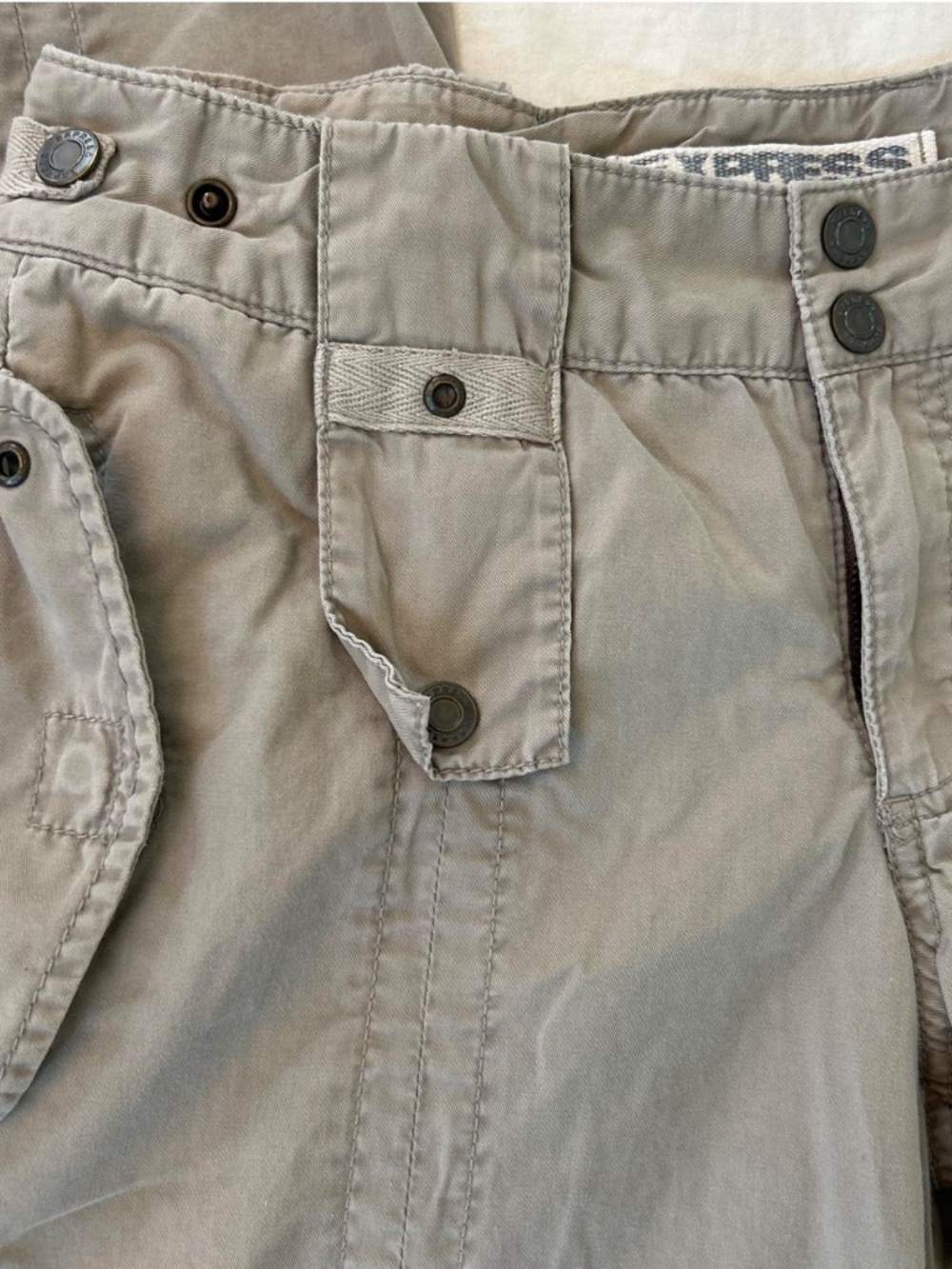 Vintage low rise flare Khaki cargo pants - Picture 2 of 4